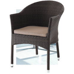 Плетеное кресло АФМ-353БЛ Бровн + подушка / AFM-353BL Brown