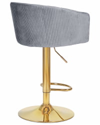 Стул барный ДОБРИН ДЭРCЙ ГОЛД (серый велюр (1922-19)) / DOBRIN DARCY GOLD