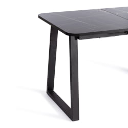 Раздвижной стол МАЛТИДО ЛДСП/ХПЛ/металл, 130 х 75+30 х 75 см, Мрамор черный/черный / MALTIDO ЛДСП/HPL/металл,