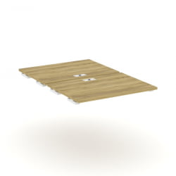 Двойной стол-приставка к двум опорным тумбам/шкафам CОНCЕПТ CН.ДСПР-005 Дуб Винченцо Белый / CONCEPT CN.DSPR-005