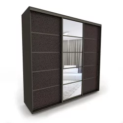 Трехстворчатый шкаф Акцент-Квадро КЛ 1500х600 Венге/Бронза