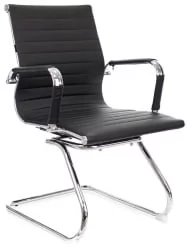 Кресло для посетителей Лео CФ экокожа Черный / Leo CF