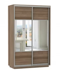 Шкаф-купе двухдверный Экспресс Дуо Комби 1400х2200х Ясень шимо тёмный / 1400х2200h