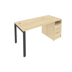 Рабочая станция с опорной тумбой Метал Сйстем Б.РС-СТП -1.2 Акация/Антрацит / Metal System