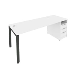 Рабочая станция с опорной тумбой Метал Сйстем Б.РС-СТП -1.4 Белый/Антрацит / Metal System