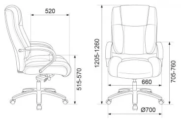 Кресло руководителя Бюрократ Т-9925СЛ кожа Черный / T-9925SL