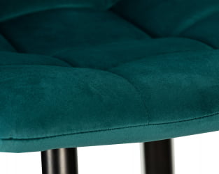 Стул барный ДОБРИН НИCОЛЕ (черные матовые ножки, морской волны велюр (108-119)) / DOBRIN NICOLE