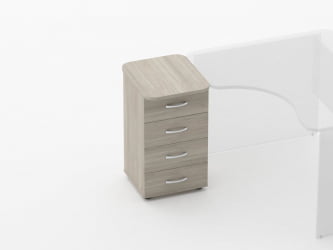 Тумба приставная на 4 ящика Глассй 3.10.11 Дуб сантана светлый / Glassy