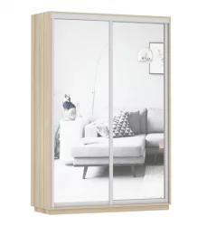 Шкаф-купе двухдверный Экспресс Дуо Экспенс 1400х2200х Ясень шимо светлый / 1400х2200h