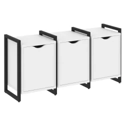 Тумба на регулируемых опорах наборная. Вариант №5 ЛОФТ ВР.Л-ТН-5.О Металл черный Белый Бриллиант / LOFT VR.L-TN-5.O