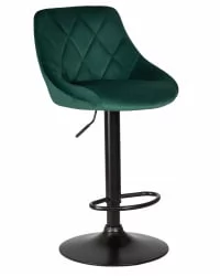 Стул барный ДОБРИН ЛОГАН БЛАCК Зеленый велюр МДЖ9-88 / DOBRIN LOGAN BLACK MJ9-88