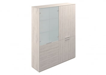 Шкаф высокий двойной Атлас НЗ-0301+НЗ-0312.ЙН.ЙН Ясень Наварра / Atlas NZ-0301+NZ-0312.YN.YN