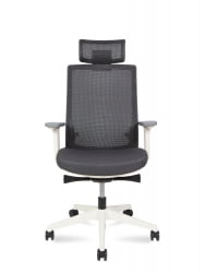 Кресло руководителя РУБЙ вхите фраме Черный / RUBY white frame