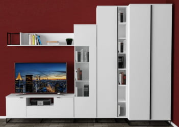 Полка в гостиную Ситй средняя белый / City