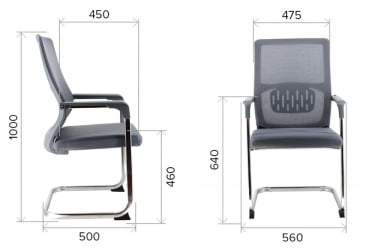 Кресло для посетителей Еверпроф ЕП-510 Грей Сетка Серый / Everprof EP-510 Grey