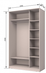 Шкаф-купе эконом Хит-23-12-77 Париж Аруба Венге