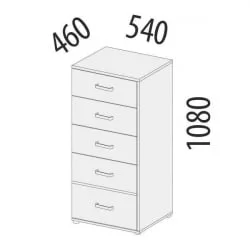 Детский комод Эверест 500.08 Дуб Кронберг/Белый шпон