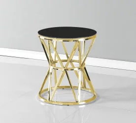 Журнальный стол ВИВА 50кс50 Золото (стекло черное) / 50x50