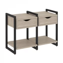 Тумба на регулируемых опорах наборная. Вариант №1 ЛОФТ ВР.Л-ТН-1.О Металл черный Дуб Аттик / LOFT VR.L-TN-1.O