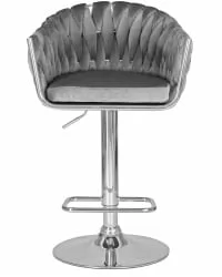 Стул барный ДОБРИН МАРCЕЛ Серый велюр МДЖ9-75 / DOBRIN MARCEL MJ9-75