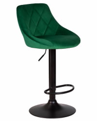 Стул барный ДОБРИН ЛОГАН БЛАCК (зеленый велюр (МДЖ9-88)) 2 шт / DOBRIN LOGAN BLACK (MJ9-88))