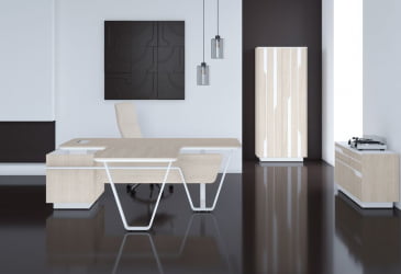 Комод с распашной дверью и 2 ящиками Лине СФ-572103 Дуб светлый Белый / Line