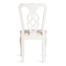 Стул Афродита/ Апхродите дерево гевея, 46х54х99см, Иворй вхите, ткань кремовая с рисунком (А04) / Aphrodite Ivory white,