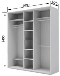 Шкаф-купе эконом Хит-24-20-111 Аруба Венге
