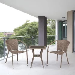 Комплект плетеной мебели Т25Б/Й137C-В56 Лигхт бровн 2Пcс / T25B/Y137C-W56 Light brown 2Pcs