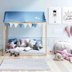 Кроватка для новорожденных Микуна Типи Хоусе МОНТ-1874 Ватервоод/Вхите / Micuna Tipi House MONT-1874 Waterwood/White