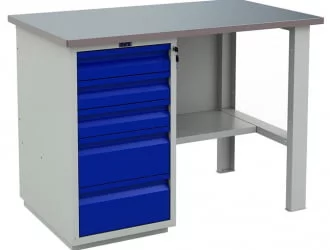 Верстак ВТ120.ВД5/Ф1.000 Серо-синий / WT120.WD5/F1.000