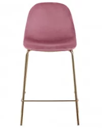 Стул полубарный Валенсия велюр Розовый золотые ножки