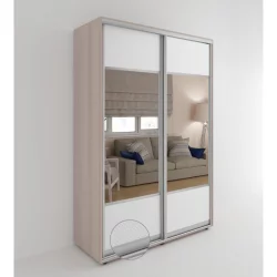 Шкаф с зеркалом Акцент-Дуэт КВ 1200х600 Ясень шимо светлый