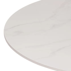 Стол обеденный Тулип/Тулип столешница керамика (глянцевая) / опоры металл, белый/белый, 90х75 см / Tulip/Тулип