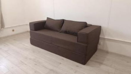 Диван прямой бескаркасный Хит (Берхоусе) Цвет фасада: Кофе; Тип: Прямой; Материал фасада: Рогожка / (Berhouse)