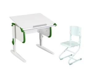 Растущая мебель Парта 1/75 + Стул Белый Зеленый / Parta Stul