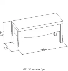 Пуф АДЕЛЕ 50 Дуб Сонома/Вензел Амбер (спальня) / ADELE Сонома/Venzel Amber