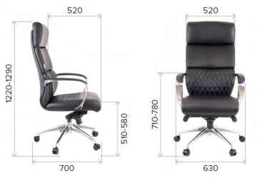 Кресло для руководителя Еверпроф Пресидент Экожа Черный / Everprof President