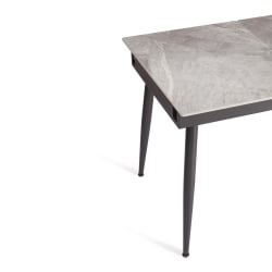 Стол обеденный Балморал / Балморал столешница керамика (глянцевая) / опоры металл, серый/черный, (120+40)х80х75 см / Balmoral