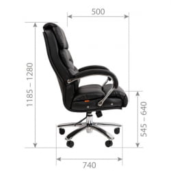 Кресло руководителя CХАИРМАН 409 экокожа Черный / CHAIRMAN