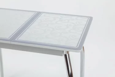 Стол обеденный Аспен КЗ(6195) серый,завитки серебро