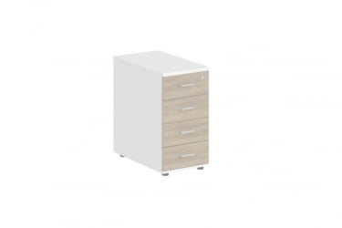 Тумба приставная с 4 ящиками Сигма СГ.521.ВХ.ОД Белый Дуб темный / Sigma SG.521.WH.OD