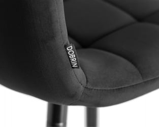 Стул полубарный ДОБРИН ОЛИВИА (черные матовые ножки, черный велюр (108-77)) / DOBRIN OLIVIA
