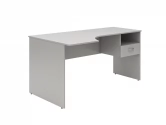 Стол письменный левый СЕТ160-1 Л c подвесной тумбой Белый / SET160-1 L c