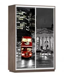 Шкаф-купе двухдверный Экспресс Дуо 1600х2400х Лондон/Венге / 1600х2400h