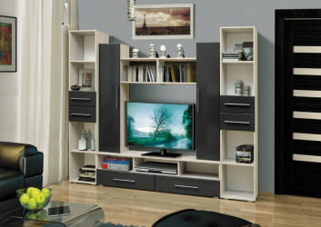 Набор мебели для гостиной Грация 2 МДФ глянец Каштан Львов/Кедр светлый