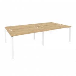 Рабочая станция на П-образном м/к ОНИКС О.МП-Д.РС-4.3.7 Тиквуд Светлый/Белый / ONIX O.MP-D.RS-4.3.7