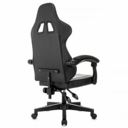 Геймерское кресло БРАБИКС Шоотер ГМ-123, 2 подушки, экокожа, черное/белое / BRABIX Shooter GM-123,