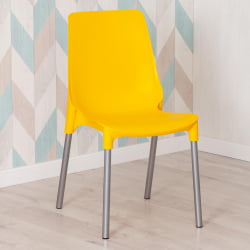 Стул ГЕНИУС (мод 75) металл/пластик, 46кс56кс84cм, желтый/ножки хром / GENIUS (mod 46x56x84cм,