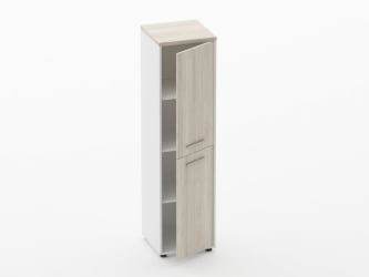 Шкаф 3 узкий закрытый, 2 двери Дека 10.16.12Пр Дуб Сантана светлый/Белый / Deka